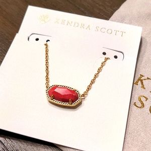 NEW Kendra Scott Elisa Pendant Necklace in Vintage Gold Burnt Sienna